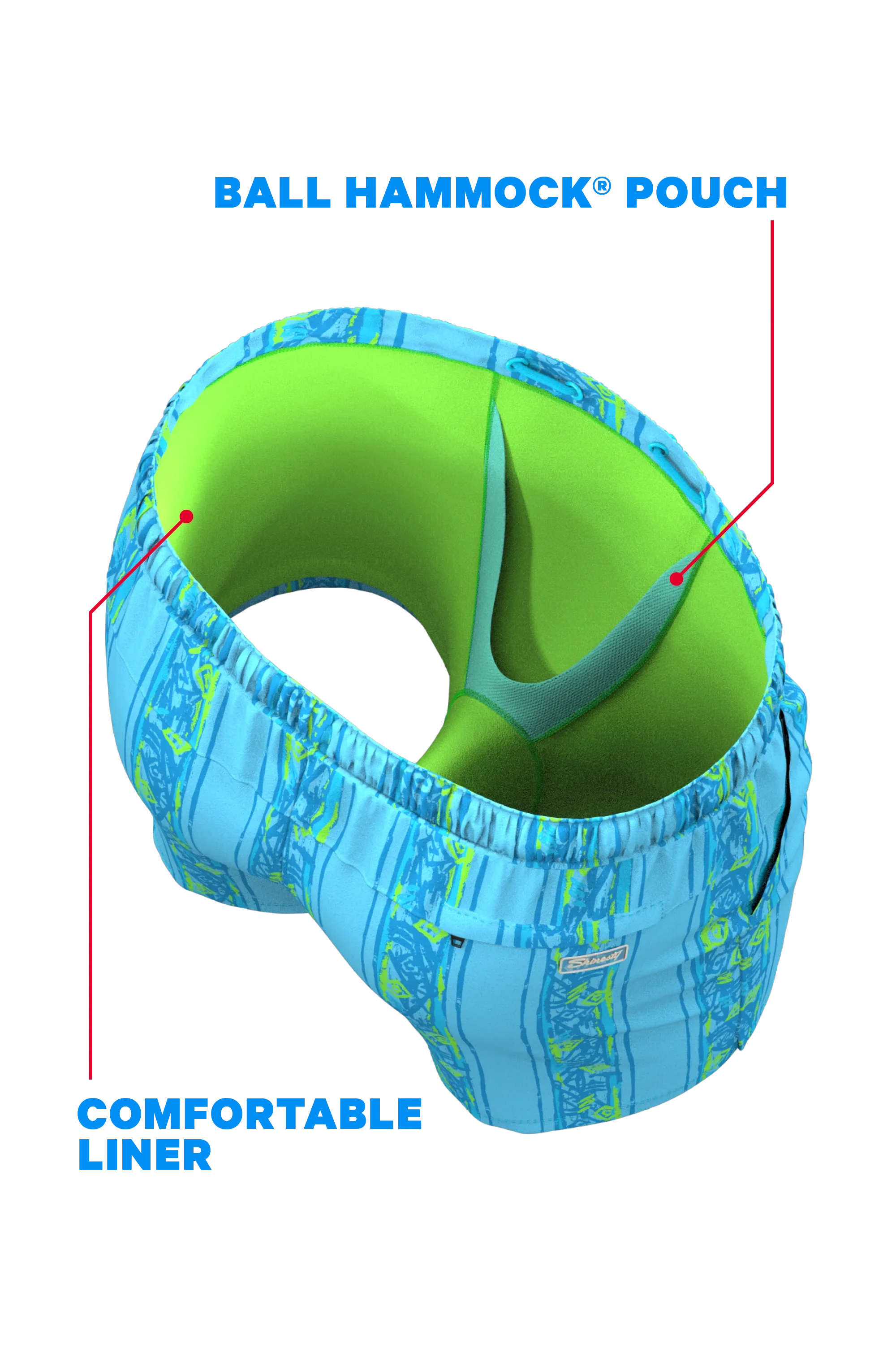 The Conch Shell | Light Blue Retro Ball Hammock® Pouch 5" Swim Trunks - Shinesty - Flyclothing LLC