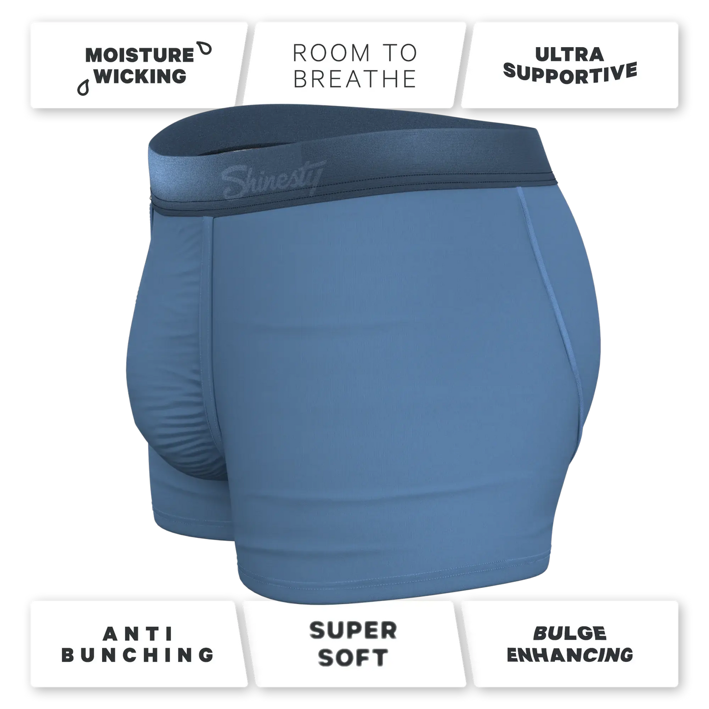 The Cool Cobalt | Slate Blue Ball Hammock® Pouch Trunks Underwear - Shinesty - Flyclothing LLC