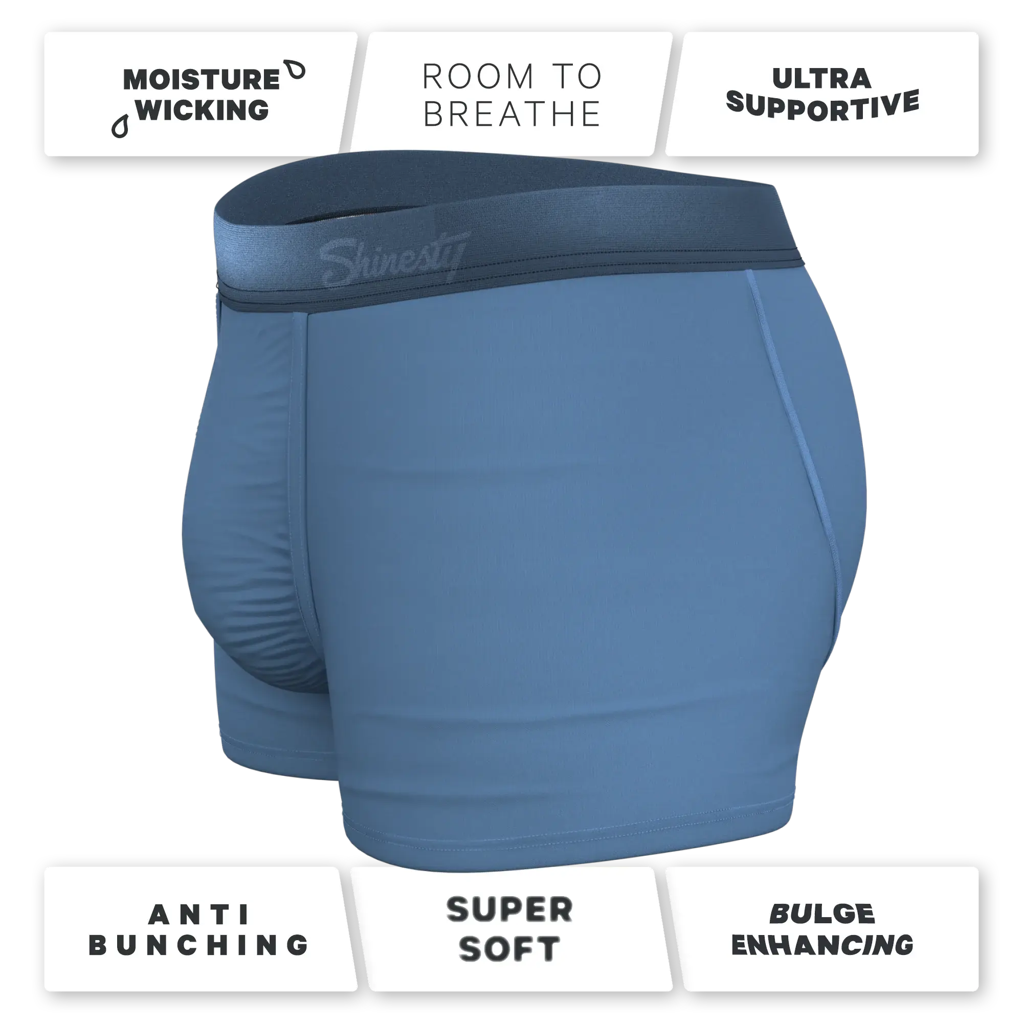 The Cool Cobalt | Slate Blue Ball Hammock® Pouch Trunks Underwear - Shinesty - Flyclothing LLC
