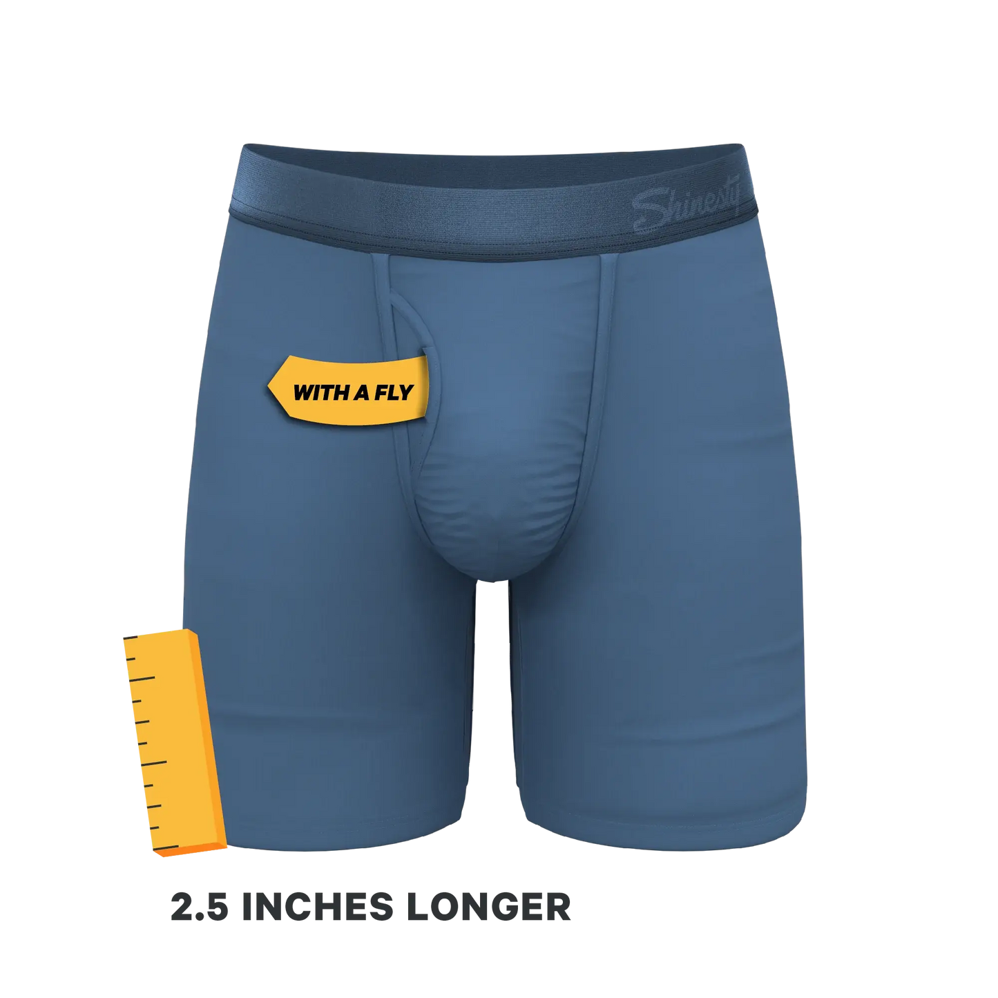 The Cool Cobalt | Slate Blue Long Leg Ball Hammock® Pouch Underwear With Fly - Shinesty - Flyclothing LLC