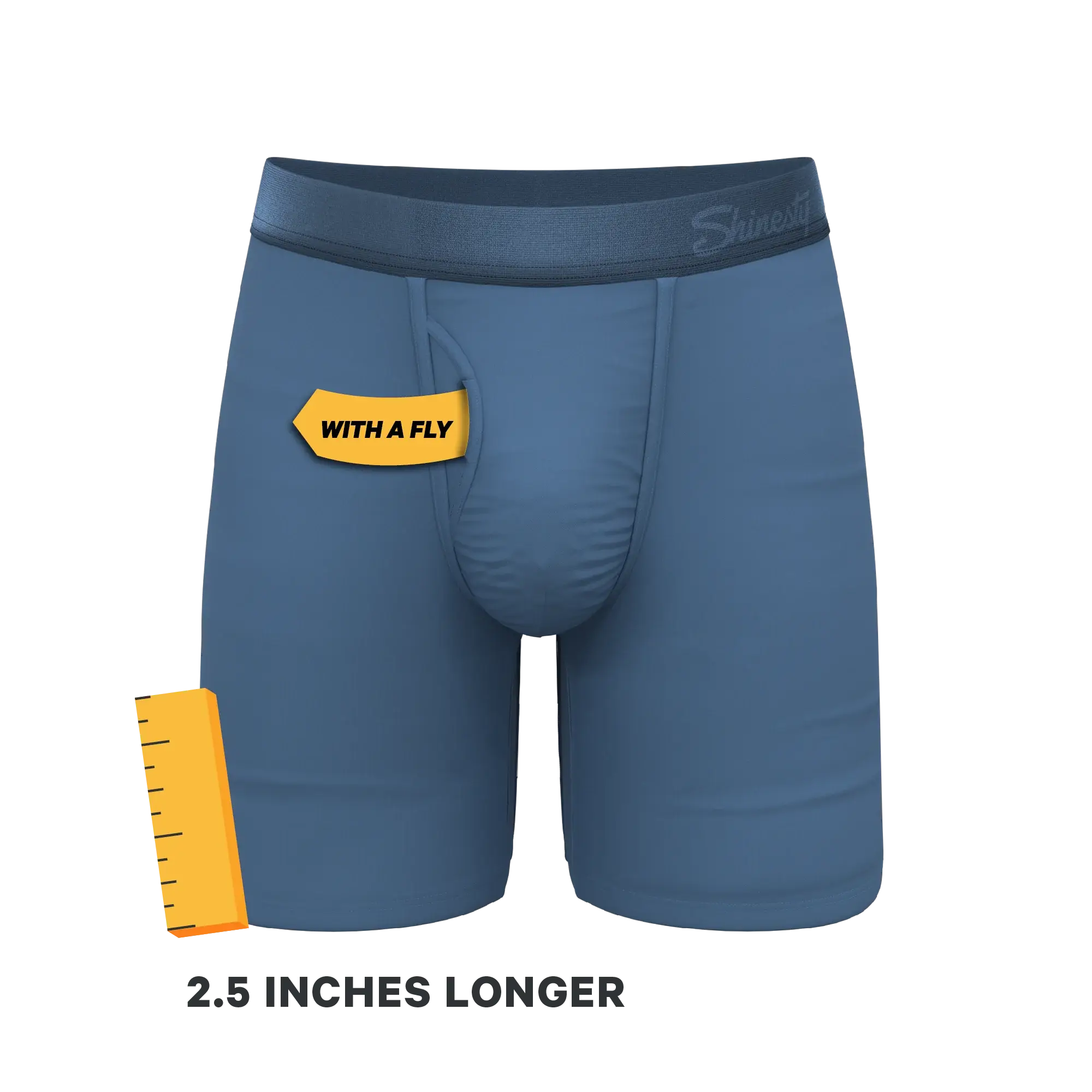 The Cool Cobalt | Slate Blue Long Leg Ball Hammock® Pouch Underwear With Fly - Shinesty - Flyclothing LLC