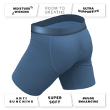 The Cool Cobalt | Slate Blue Long Leg Ball Hammock® Pouch Underwear With Fly - Shinesty - Flyclothing LLC