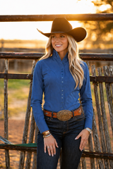 French Blue Cool Ride™ Women's Western Riding Shirt