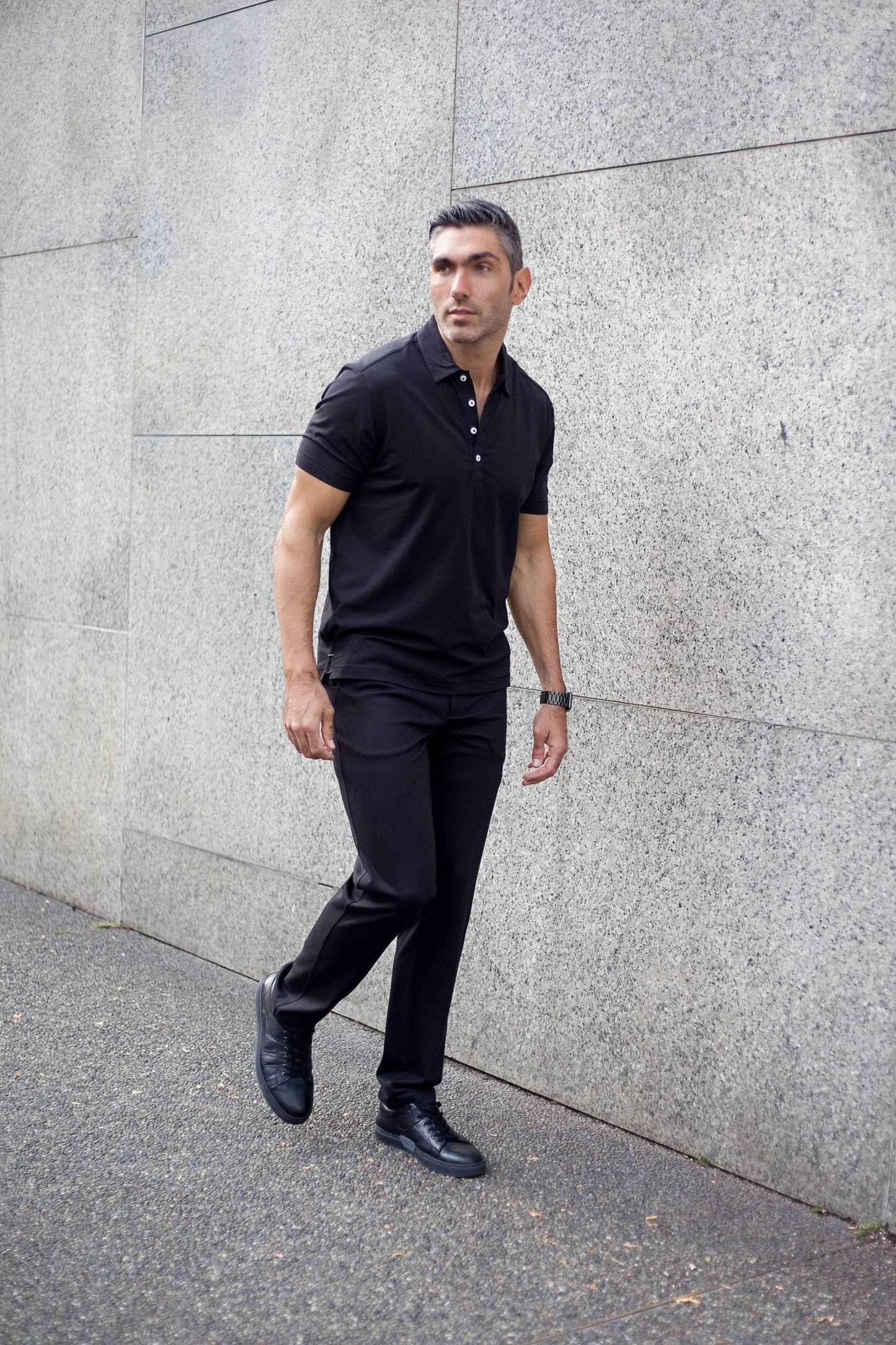 Coolest Polo Tech Shirt - Black - Buki - Flyclothing LLC
