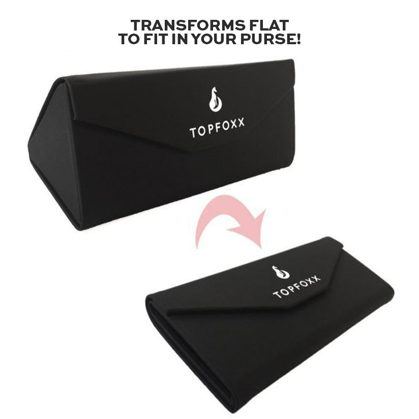 Black Foldable Sunglasses Case - TopFoxx - Flyclothing LLC