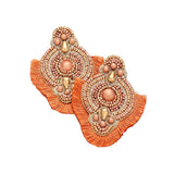Felt Back Boho Tassel Trimmed Multi Beaded Earrings - Madeline Love - Flyclothing LLC