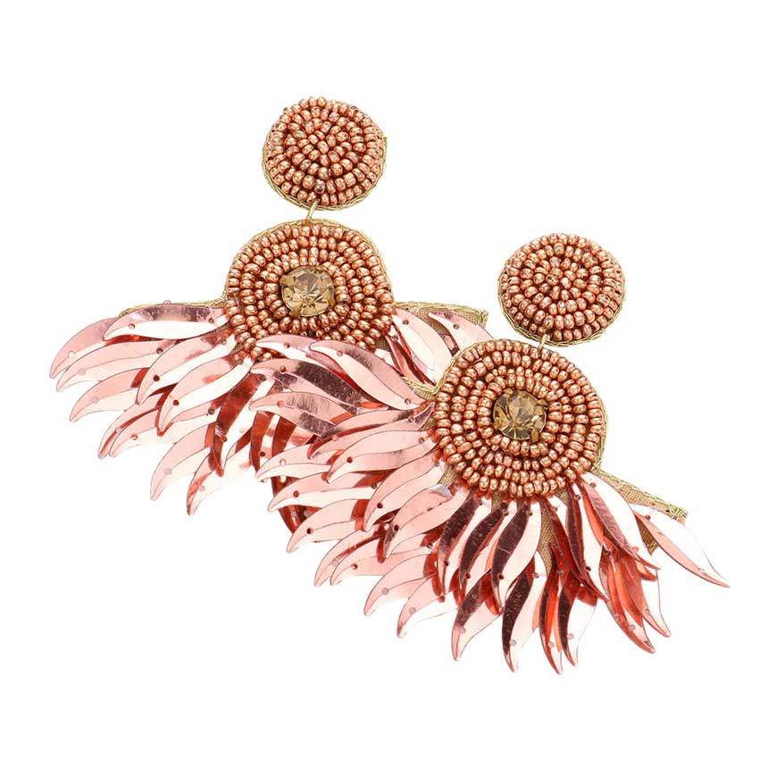 Felt Back Seed Beaded Boho Fringe Dangle Earrings - Madeline Love - Flyclothing LLC