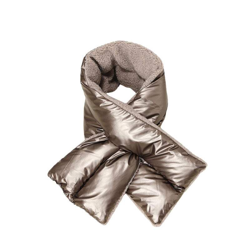Reversible Puffer Sherpa Pull Through Scarf - Madeline Love - Flyclothing LLC
