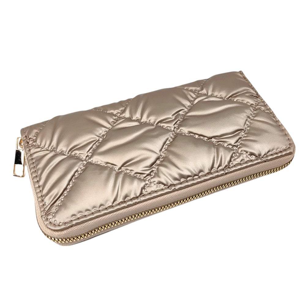 Shiny Faux Leather Padded Wallet with Wristlet - Madeline Love - Flyclothing LLC