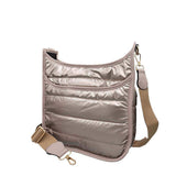 Solid Quilted Shiny Puffer Crossbody Bag - Madeline Love - Flyclothing LLC