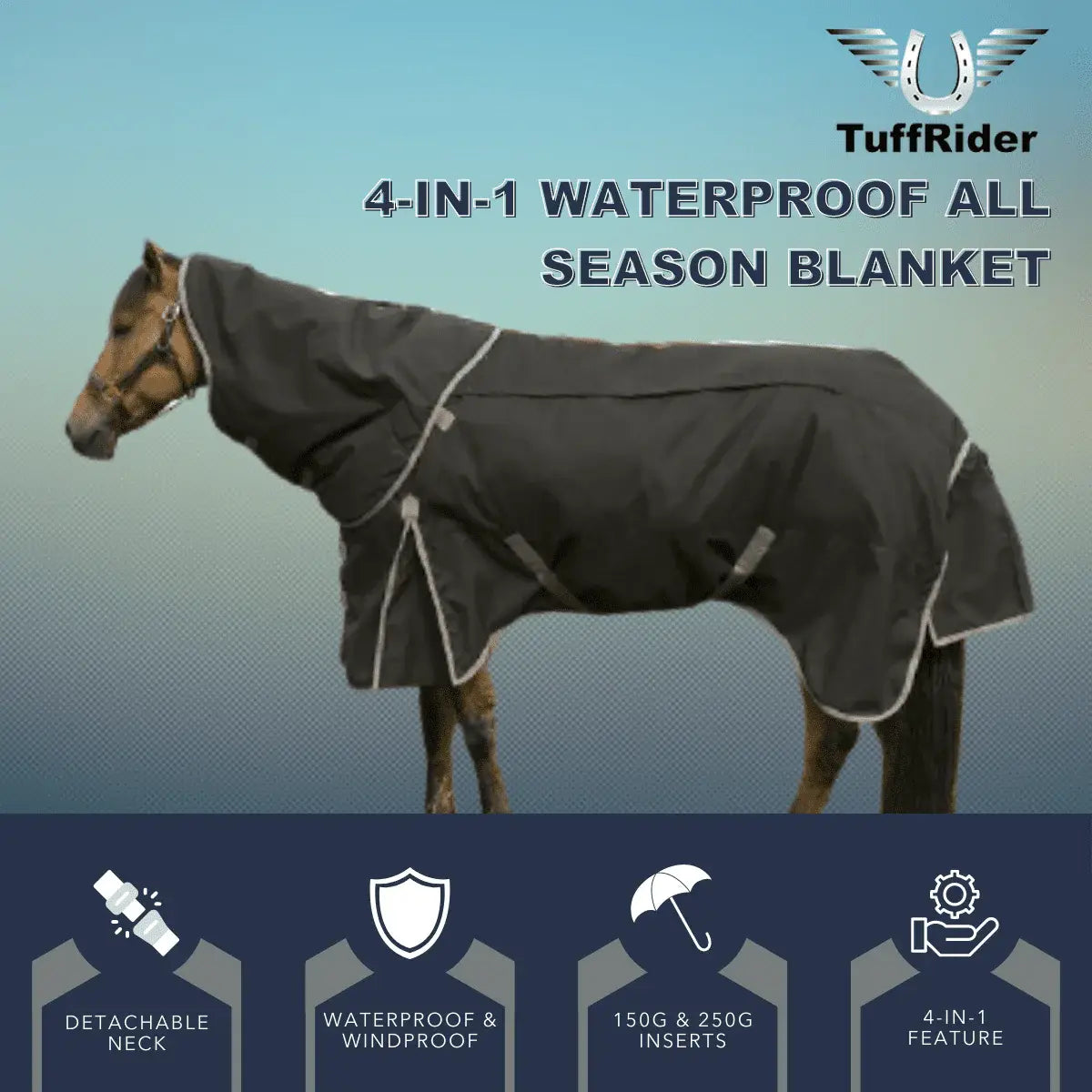 TuffRider All Season Ripstop Turnout Blanket - Breeches.com - Flyclothing LLC