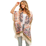 Bohemian Print Cover Up Kimono Poncho - Madeline Love - Flyclothing LLC