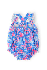 Coral Cove Ruffle Cross Back Romper - Mila & Rose ® - Flyclothing LLC