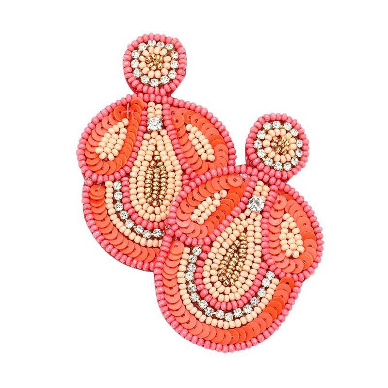 Felt Back Beaded Dangle Earrings - Madeline Love - Flyclothing LLC