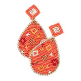 Felt Back Teardrop Beaded Dangle Earrings - Madeline Love - Flyclothing LLC