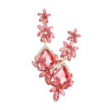 Marquise Stone Teardrop Floral Dangle Evening Earrings - Madeline Love - Flyclothing LLC