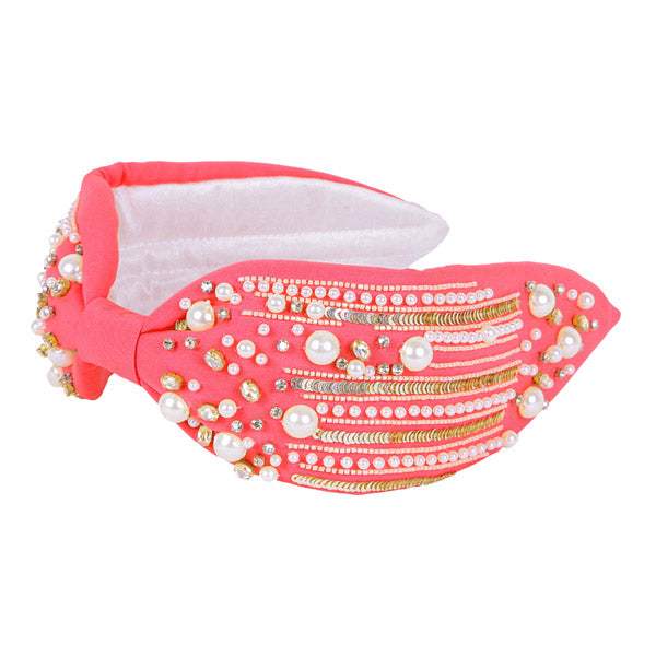 Pearl Sequin Bead Embellished Headband - Madeline Love - Flyclothing LLC