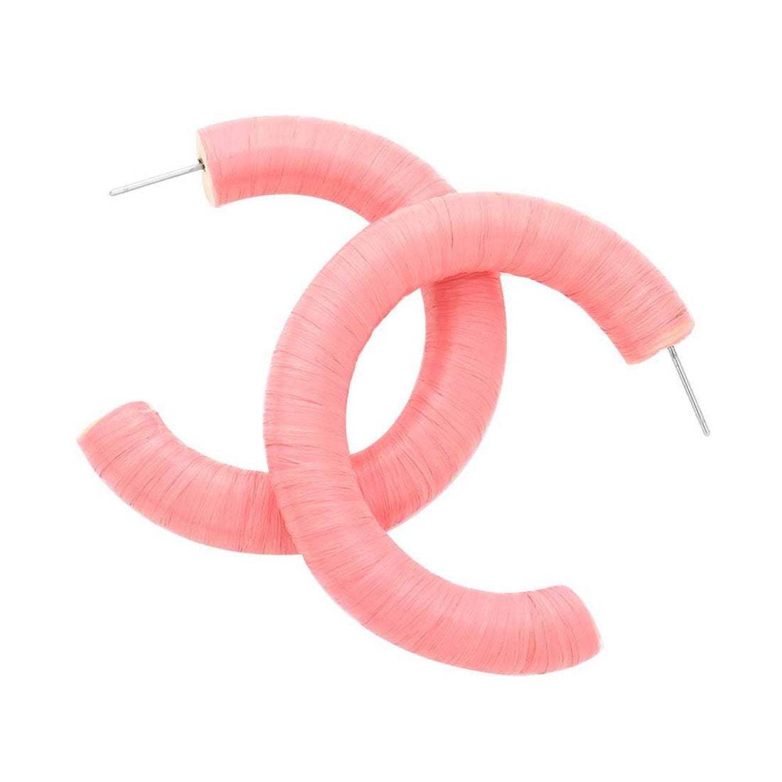 Raffia Wrapped Hoop Earrings - Madeline Love - Flyclothing LLC