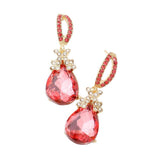 Teardrop Crystal Rhinestone Evening Earrings - Madeline Love - Flyclothing LLC