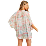 Trendy Tie Dye Cover Up Kimono Poncho - Madeline Love - Flyclothing LLC
