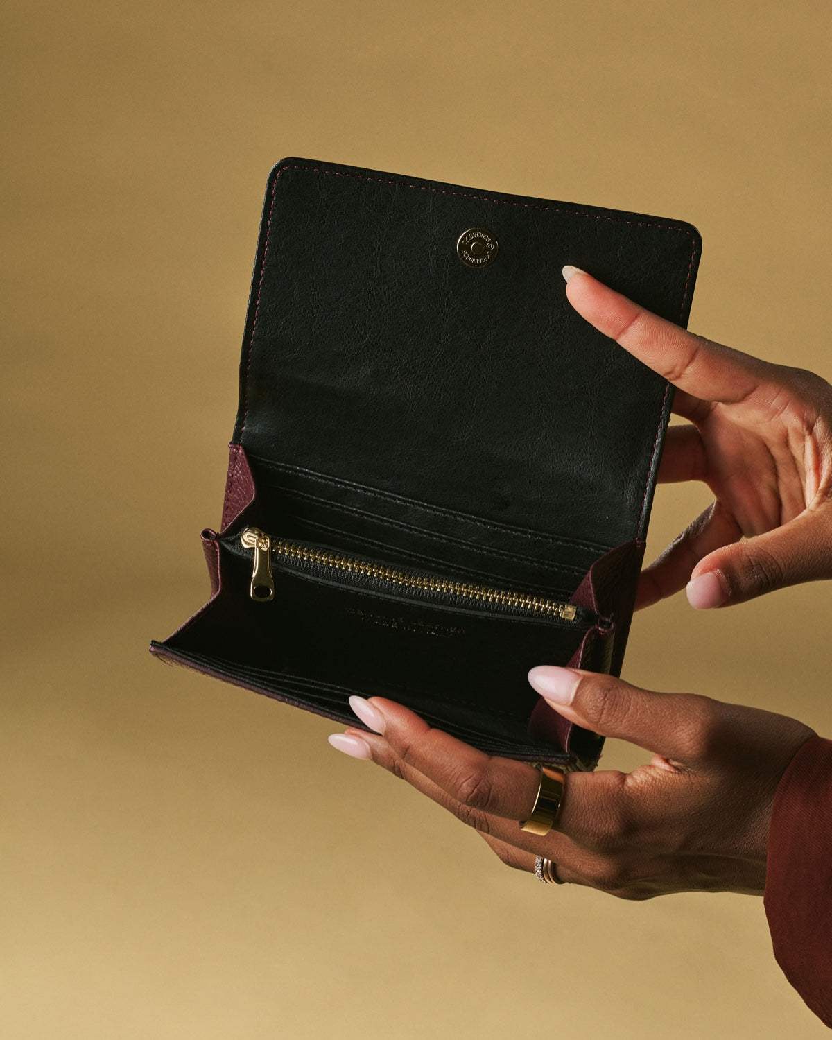 Costanza (eggplant) - Italian calf leather women’s wallet - Leather Gloves Online - Flyclothing LLC