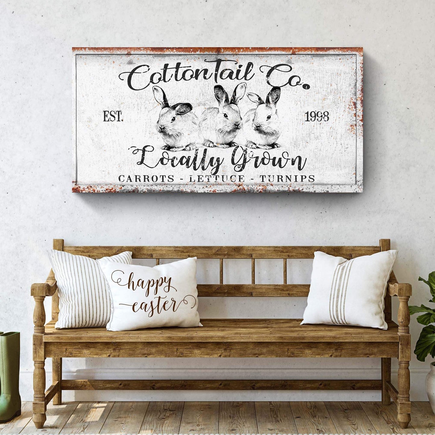 Vintage Cottontail Co Easter Sign III - Tailored Canvases - Flyclothing LLC