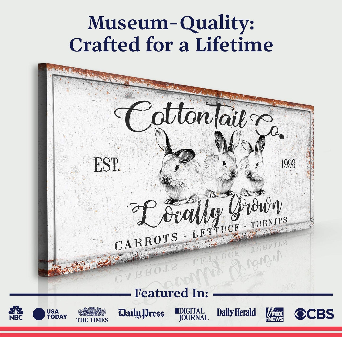 Vintage Cottontail Co Easter Sign III - Tailored Canvases - Flyclothing LLC