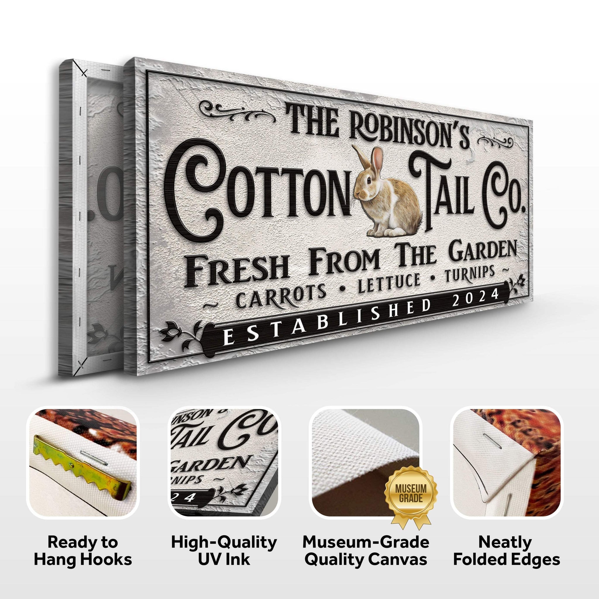 Vintage Cottontail Co Easter Sign - Tailored Canvases - Flyclothing LLC