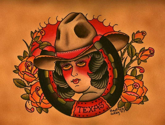 Black Market Art Company Cowgirl Horseshoe Print - Black Market Art Company - Flyclothing LLC