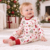 Baby Holiday Bamboo Romper – Christmas Print One-Piece - Tesa Babe - Flyclothing LLC