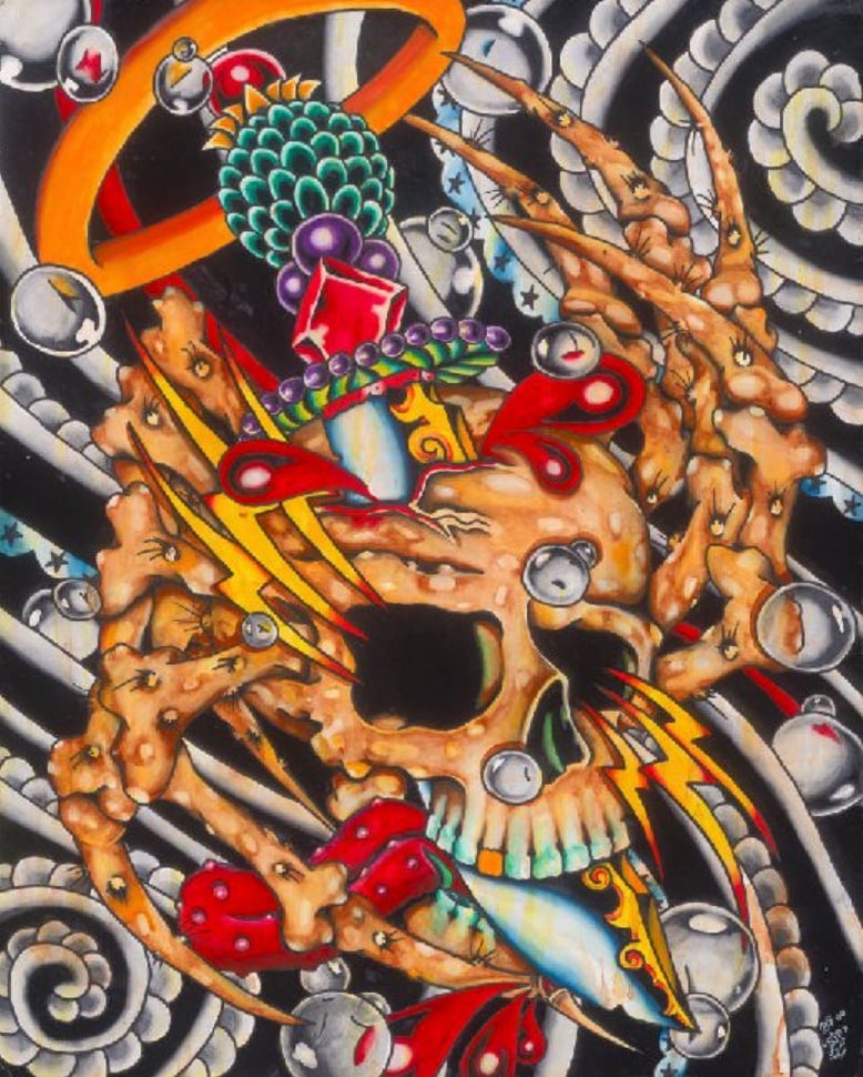 Black Market Art Company Crab Skull Print
