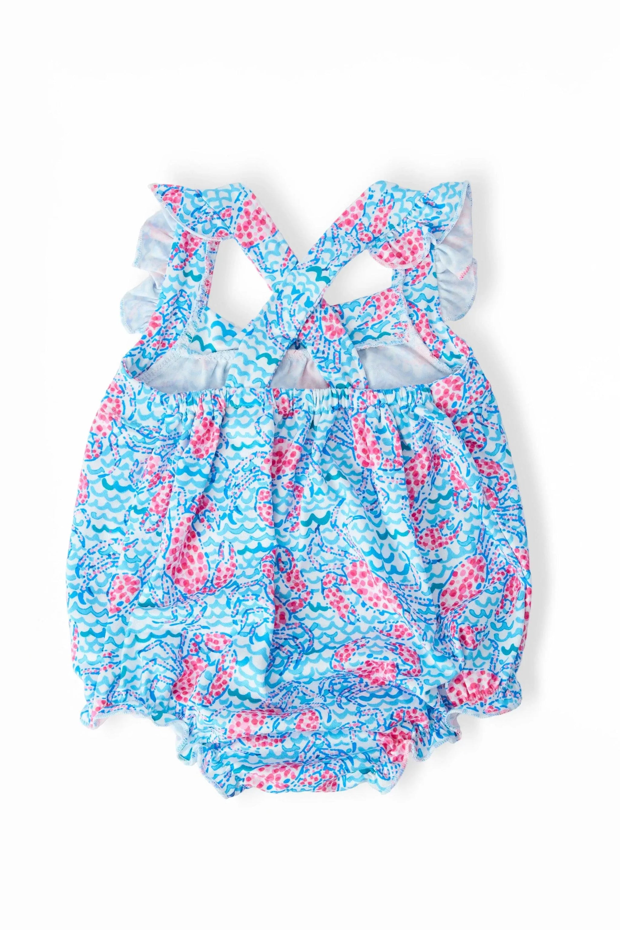 Crab Walk Ruffle Cross Back Romper - Mila & Rose ® - Flyclothing LLC