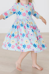 SALE Crazy Daisy 3/4 Sleeve Pocket Twirl Dress - Mila & Rose ® - Flyclothing LLC