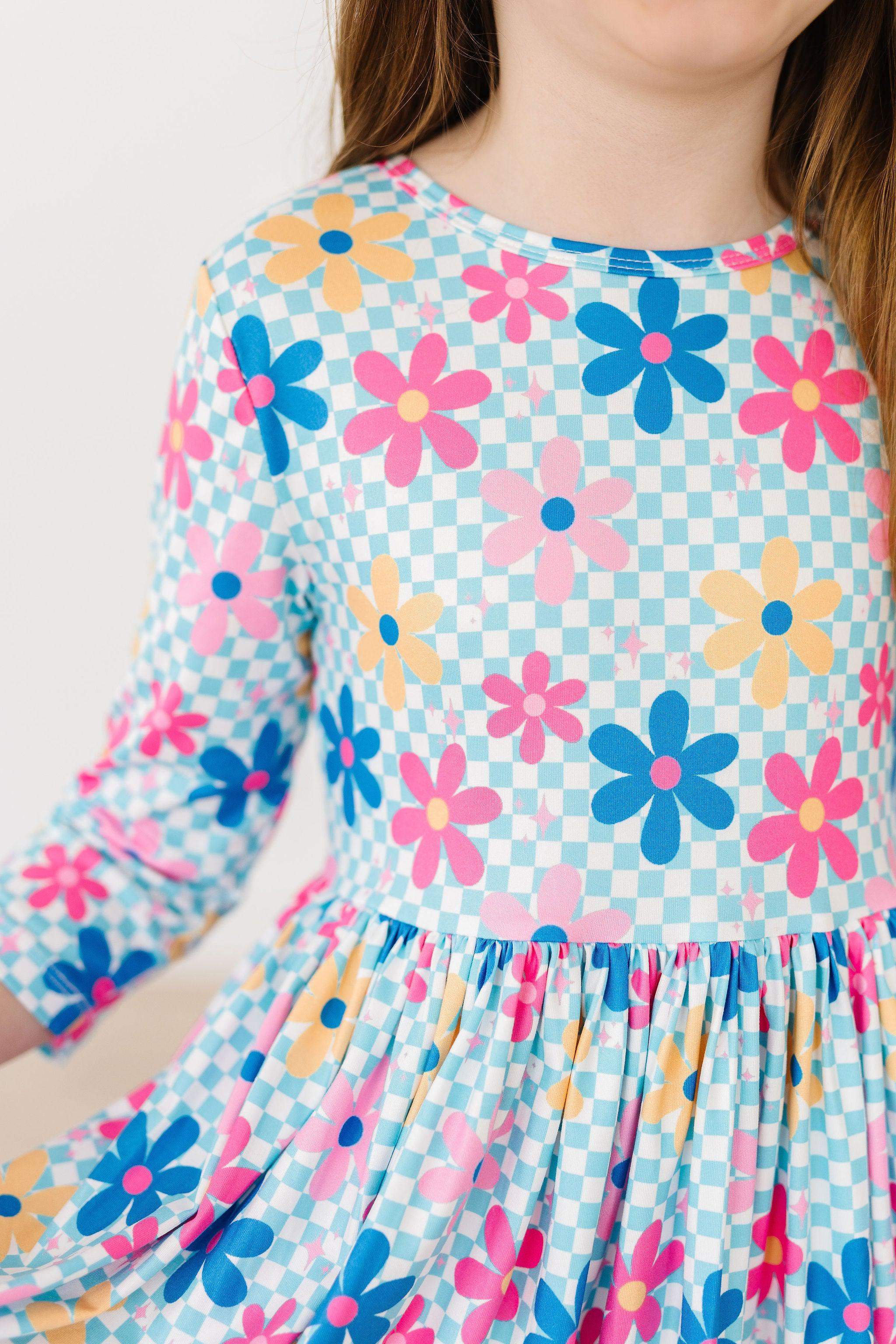 SALE Crazy Daisy 3/4 Sleeve Pocket Twirl Dress - Mila & Rose ® - Flyclothing LLC