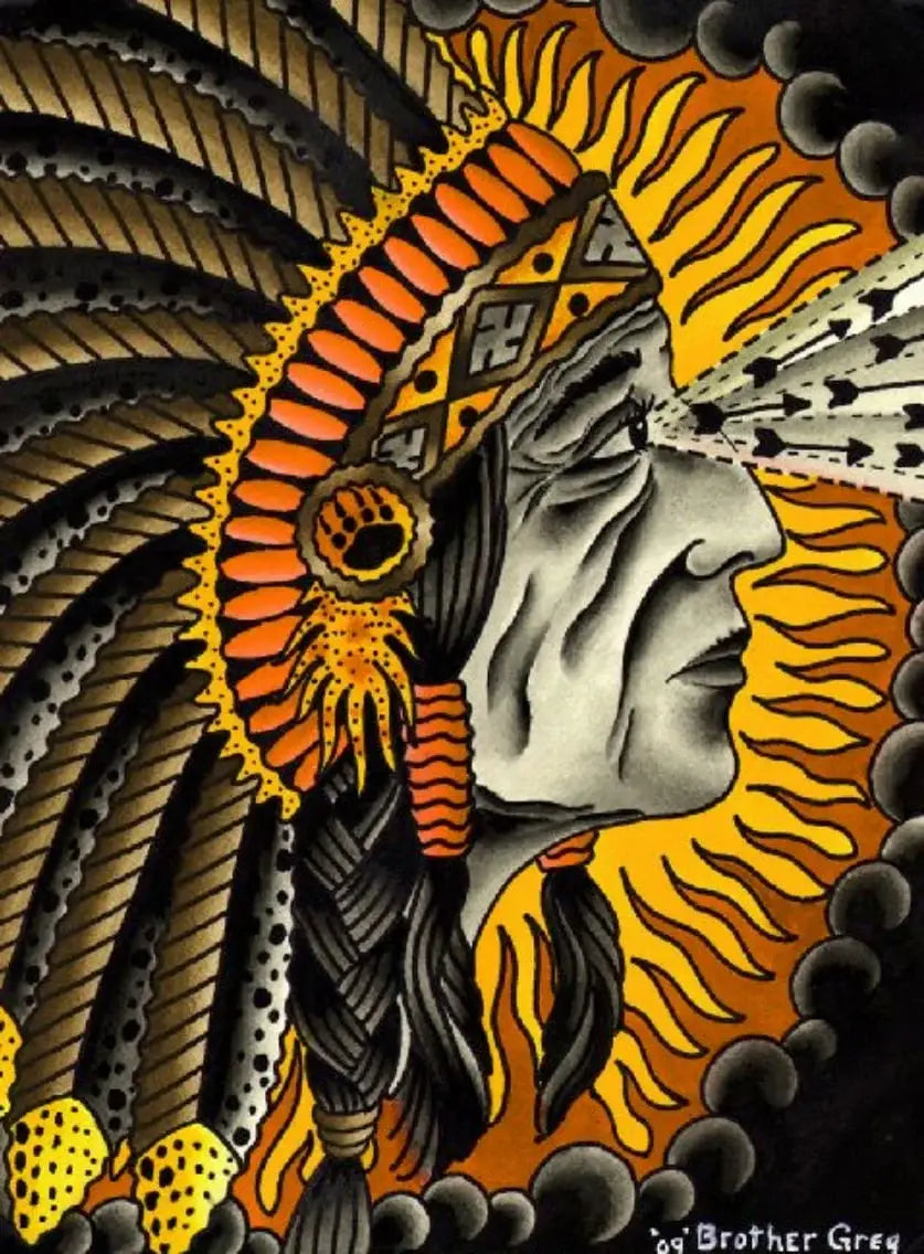 Black Market Art Company Crazy Horse Print - Black Market Art Company - Flyclothing LLC