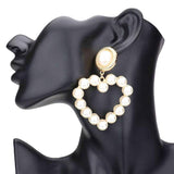 Bubble Stone Cluster Open Heart Dangle Earrings - Madeline Love - Flyclothing LLC