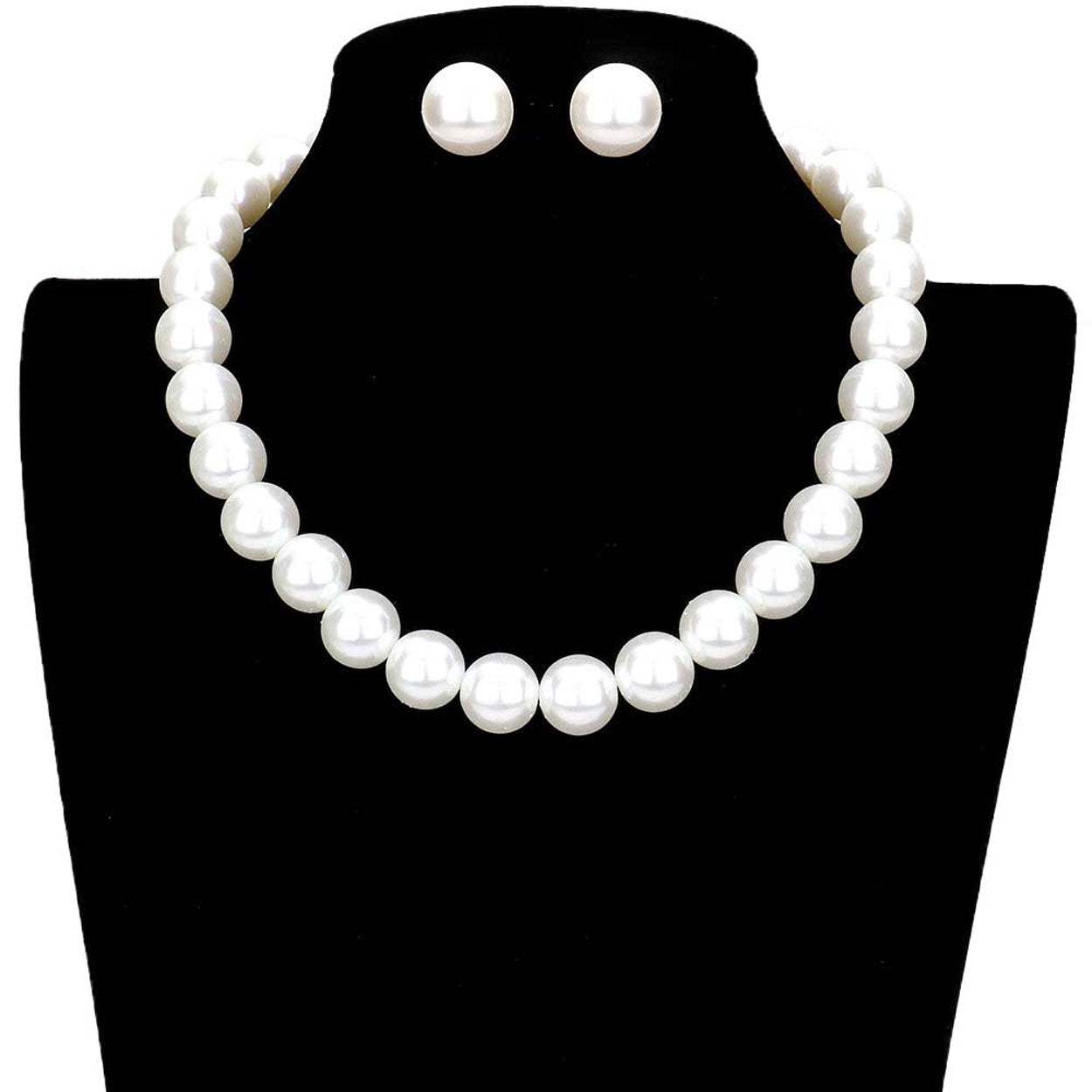 12MM Pearl Necklace and Earring Set - Madeline Love - Flyclothing LLC