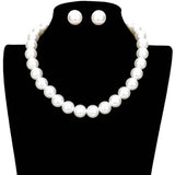 12MM Pearl Necklace and Earring Set - Madeline Love - Flyclothing LLC