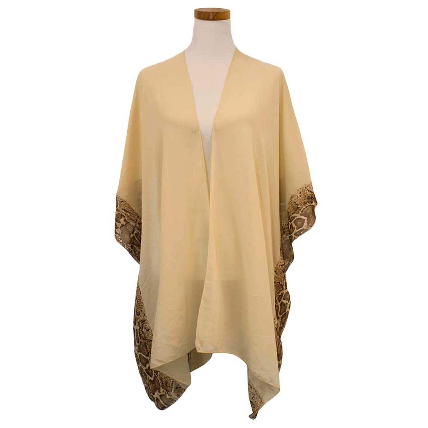 Animal Border Chiffon Kimono Poncho - Madeline Love - Flyclothing LLC
