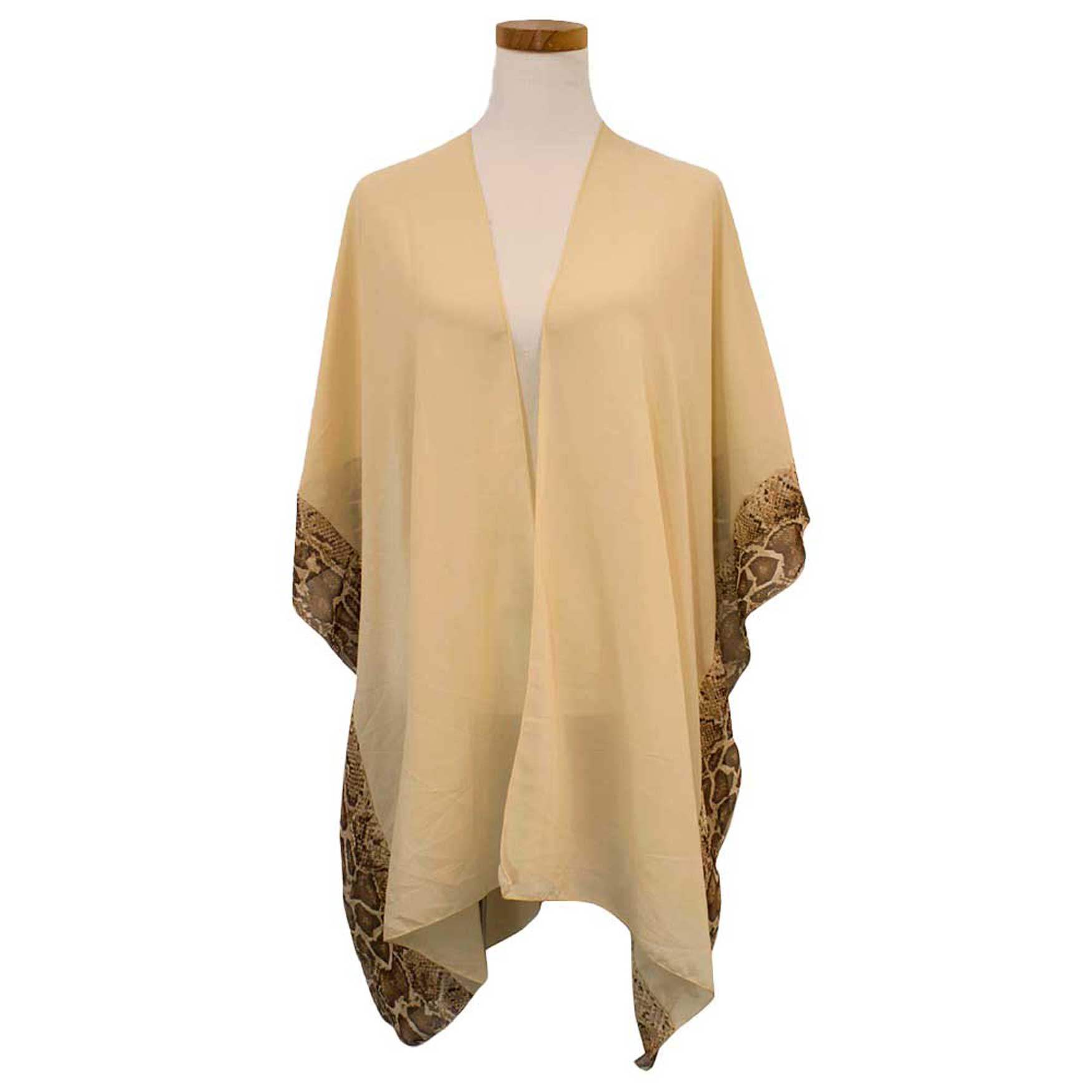 Animal Border Chiffon Kimono Poncho - Madeline Love - Flyclothing LLC