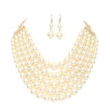 Chunky Multi Strand Pearl Bib Necklace - Madeline Love - Flyclothing LLC