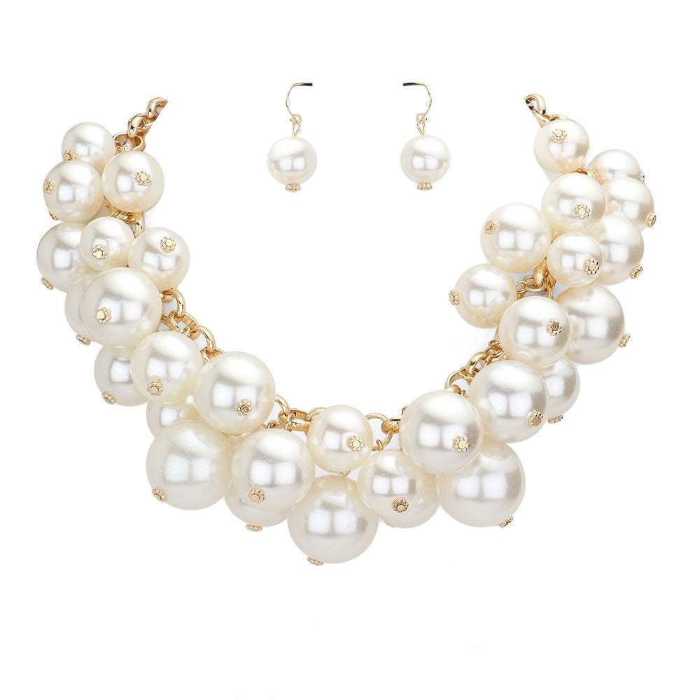 Chunky Pearl Collar Necklace - Madeline Love - Flyclothing LLC