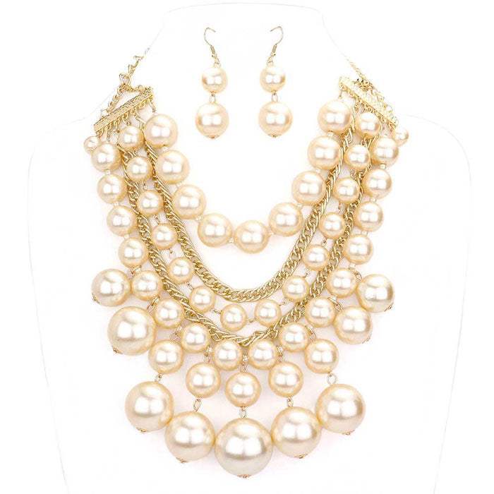Pearl Cluster Statement Necklace - Madeline Love - Flyclothing LLC