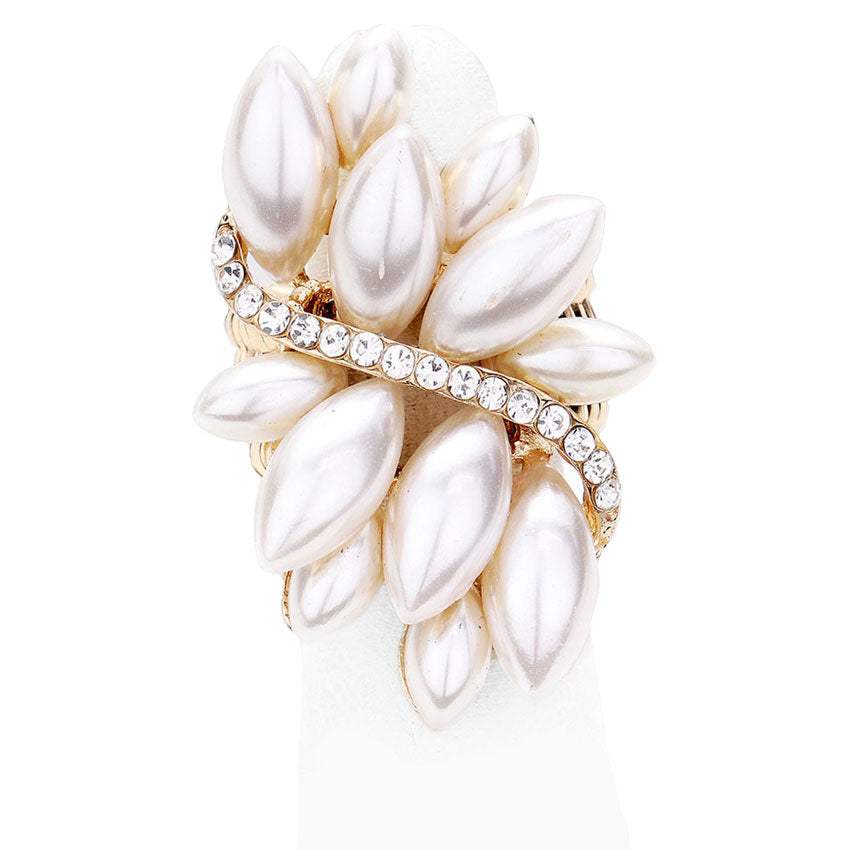 Pearl Cluster Stretch Ring - Madeline Love - Flyclothing LLC