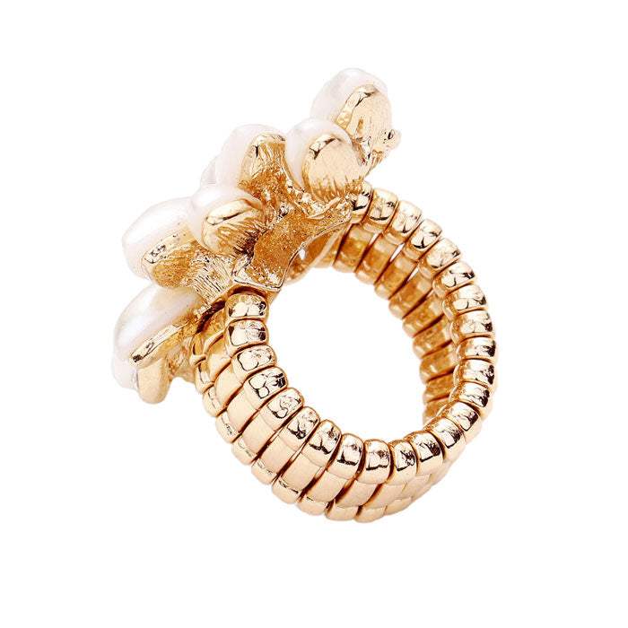 Pearl Cluster Stretch Ring - Madeline Love - Flyclothing LLC