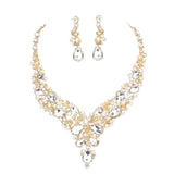 Round Teardrop Stone Accented Evening Necklace - Madeline Love - Flyclothing LLC