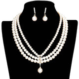 Triple Layered Pearl Necklace - Madeline Love - Flyclothing LLC