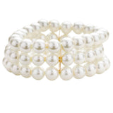 Multi Layered Pearl Stretch Bracelet - Madeline Love - Flyclothing LLC