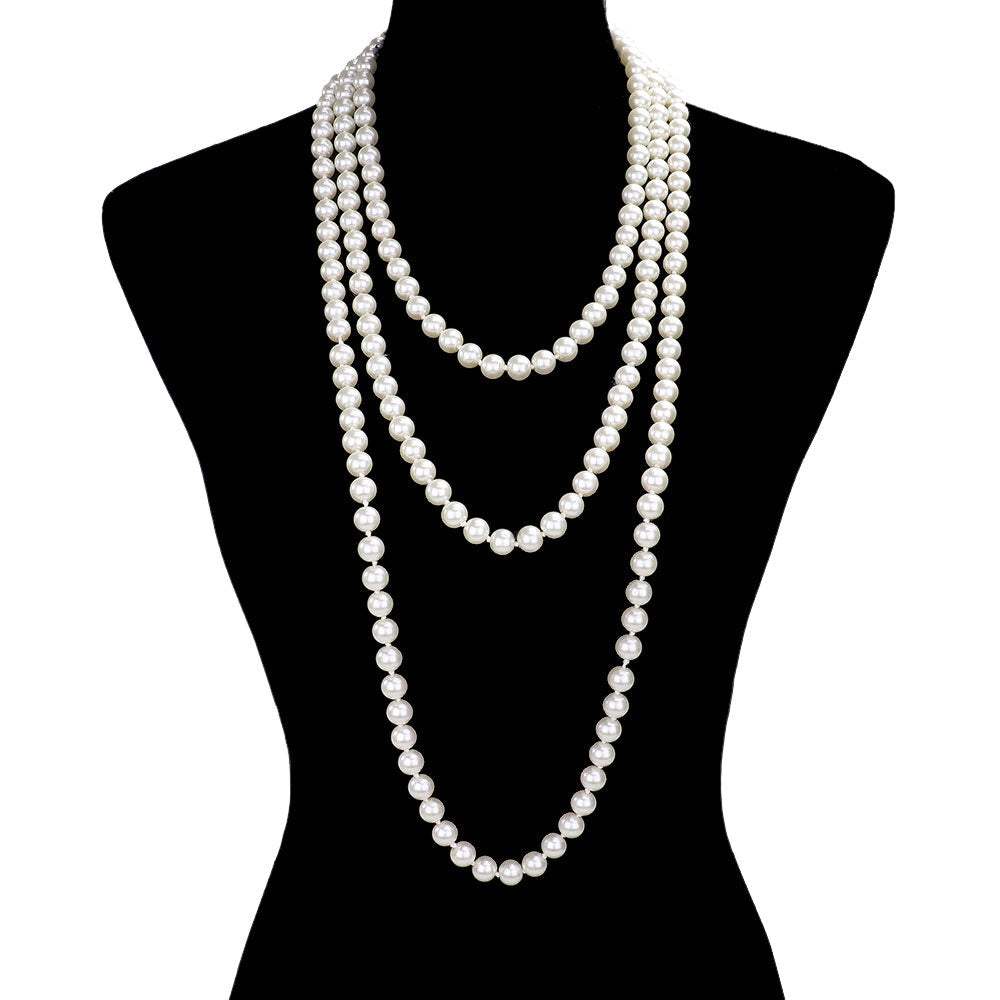 Pearl Long Necklace - Madeline Love - Flyclothing LLC
