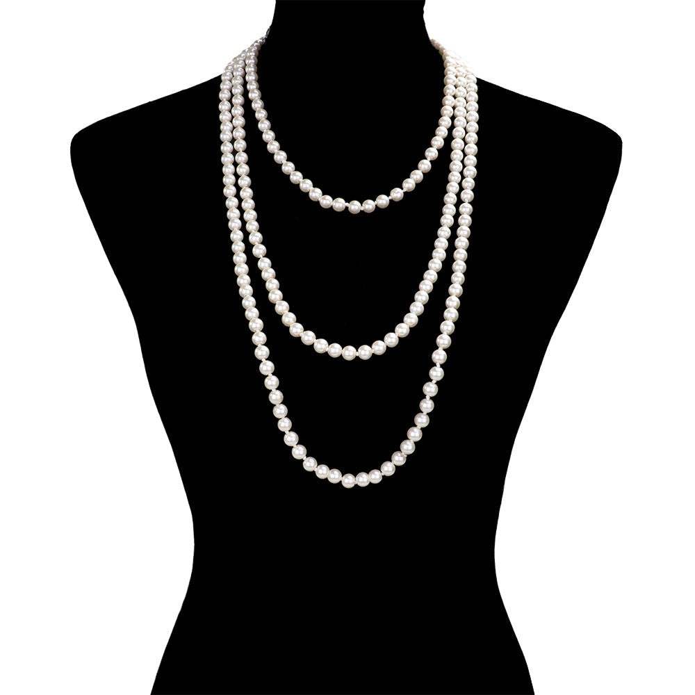 Pearl Long Necklace - Madeline Love - Flyclothing LLC